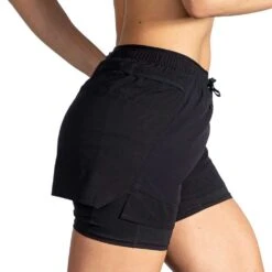 BROOKS Women's High Point 3in 2-in-1 Shorts - Black -QQ Styles 221611 001 MV High Point 3in 2in1 Short