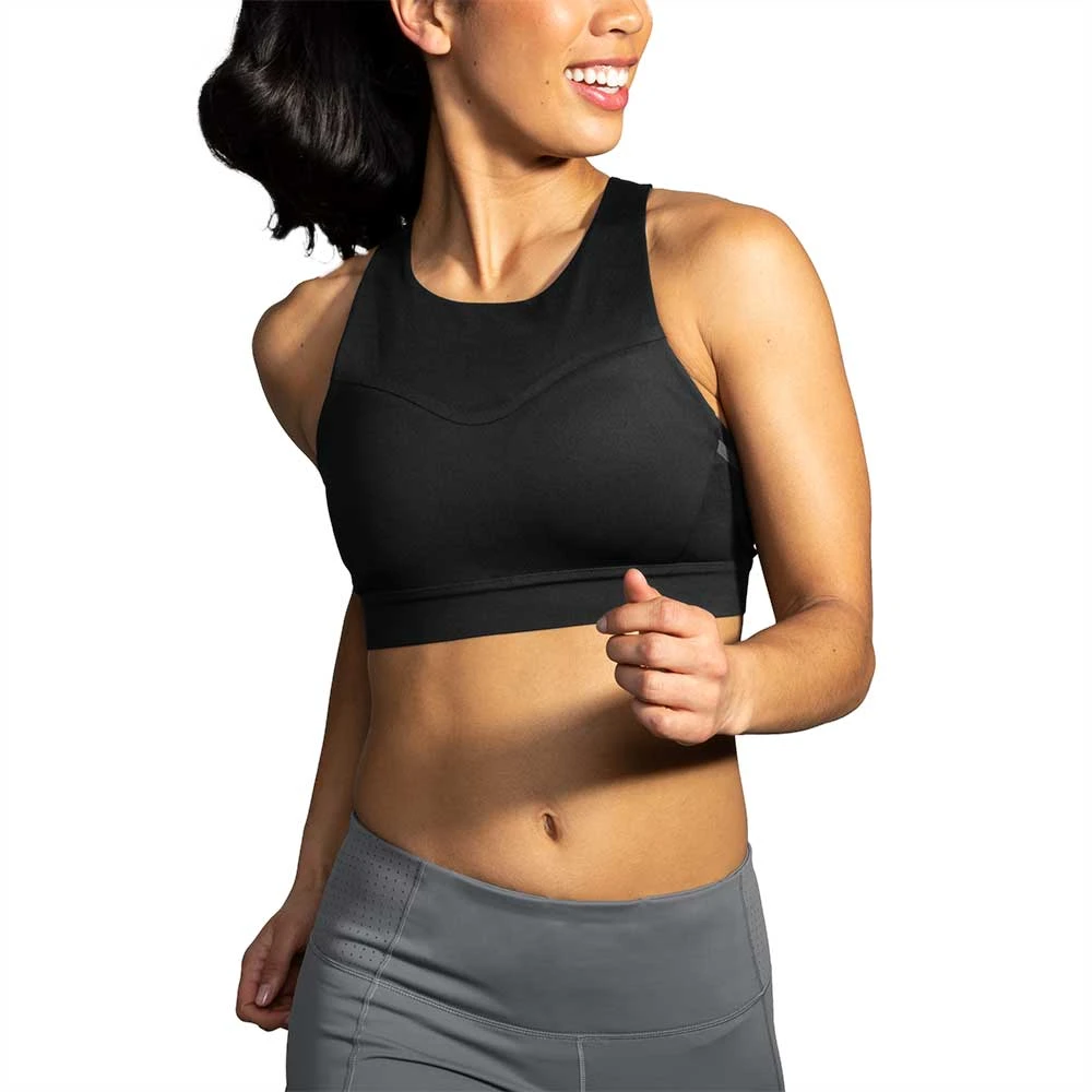 BROOKS Women's Drive 3 Pocket Run Bra - Black 1 BROOKS Women's Drive 3 Pocket Run Bra - Black