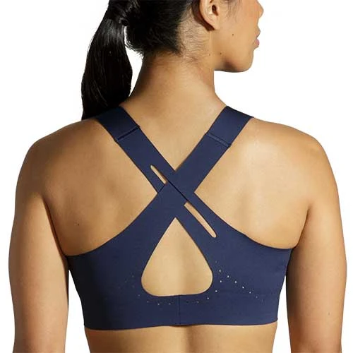 BROOKS Women's Dare Crossback 2.0 Run Bra - Navy 2 BROOKS Women's Dare Crossback 2.0 Run Bra - Navy - Image 2