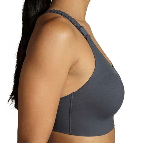 BROOKS Women's Dare Racerback Run Bra 2.0 - Asphalt 4 BROOKS Women's Dare Racerback Run Bra 2.0 - Asphalt - Image 4