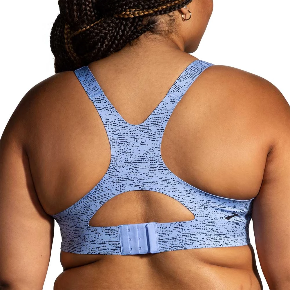 BROOKS Women's Dare Racerback 2.0 Run Bra - Blue Lavender Terrain Print 8 BROOKS Women's Dare Racerback 2.0 Run Bra - Blue Lavender Terrain Print - Image 8
