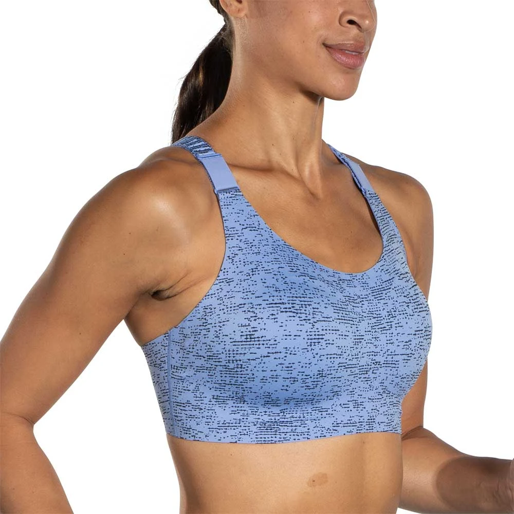 BROOKS Women's Dare Racerback 2.0 Run Bra - Blue Lavender Terrain Print 6 BROOKS Women's Dare Racerback 2.0 Run Bra - Blue Lavender Terrain Print - Image 6
