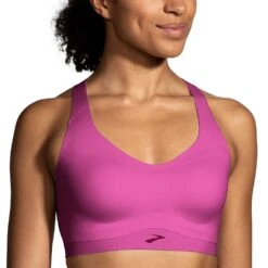 BROOKS Women's Dare Strappy 2.0 Run Bra - Frosted Mauve -QQ Styles 350088 607 MF Dare Strappy Run Bra 4