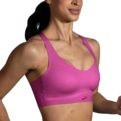 BROOKS Women's Dare Strappy 2.0 Run Bra - Frosted Mauve -QQ Styles 350088 607 MV Dare Strappy Run Bra 4