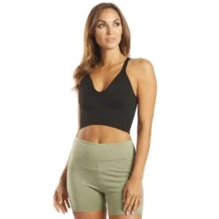 Women's Good Karma Crop Tank - Solid Black