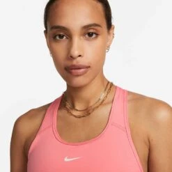 Women's Nike Dri-Fit Swoosh Pad Bra - Coral Chalk -QQ Styles AURORA BV3636 612 PHSYM001 2000