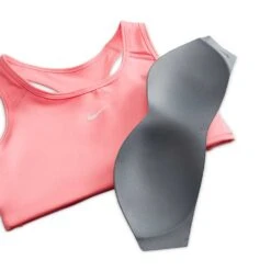 Women's Nike Dri-Fit Swoosh Pad Bra - Coral Chalk -QQ Styles AURORA BV3636 612 PHSYM002 2000