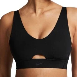 Women's Nike Indy Plunge Cutout Bra - Black/Dark Smoke Grey -QQ Styles AURORA DV9837 010 PHSYM002 2000