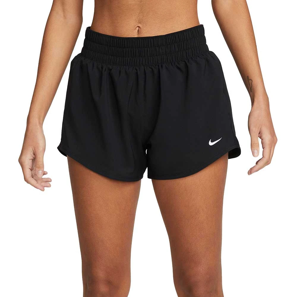 Women's Nike One Dri-Fit Mid Rise 3in Short - Black 2 Women's Nike One Dri-Fit Mid Rise 3in Short - Black - Image 2