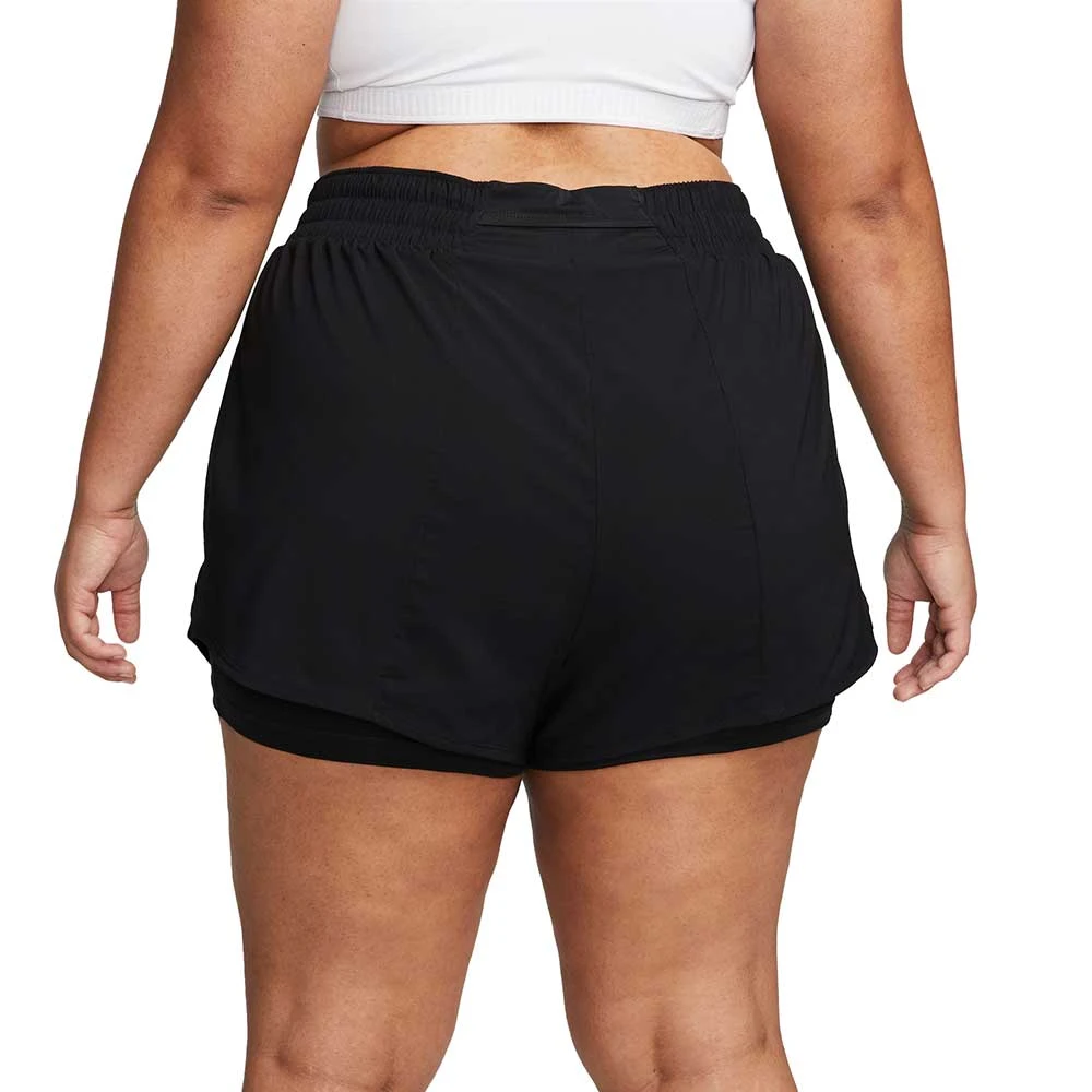 Women'sNike Dri-FIT One High-Rise 3" 2-in-1 Shorts (Plus)- Black 2 Women'sNike Dri-FIT One High-Rise 3" 2-in-1 Shorts (Plus)- Black - Image 2