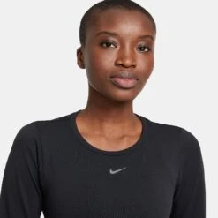Women's Nike Dri-FIT ADV Seamless Long Sleeve Top - Black/Reflective Silver -QQ Styles DD0593 010 PHSYM001 2000