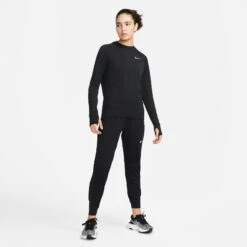 Women's Nike Therma-FIT Element Running Crew - Black/Reflective Silver -QQ Styles DD6779 010 PHSYM005 2000