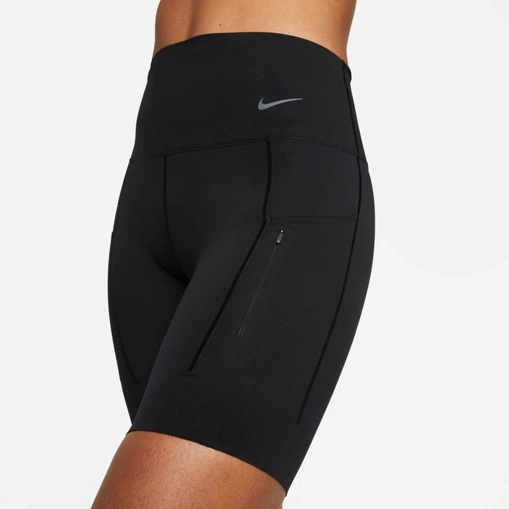 Women's Nike Dri-Fit Go High Rise 8in Short - Black 2 Women's Nike Dri-Fit Go High Rise 8in Short - Black - Image 2