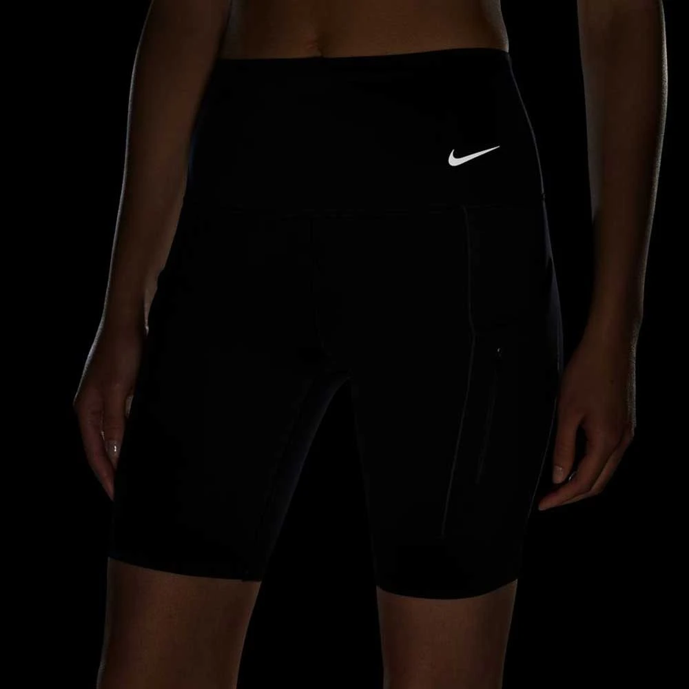Women's Nike Dri-Fit Go High Rise 8in Short - Black 4 Women's Nike Dri-Fit Go High Rise 8in Short - Black - Image 4