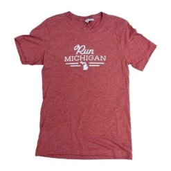 Unisex Classic Run Michigan Triblend Short Sleeve Tee - Clay/White