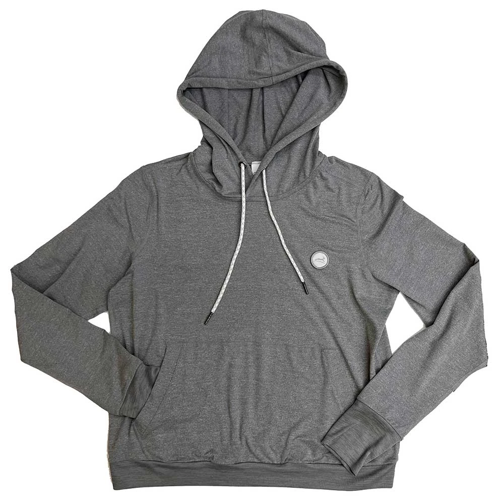 Women's Performance Tech Hoodie - Heather Classic Gray/Light Gray Embroidered Gazelle Patch 1 Women's Performance Tech Hoodie - Heather Classic Gray/Light Gray Embroidered Gazelle Patch