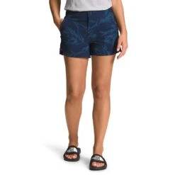 NORTH FACE Women's Never Stop Wearing Short - Summit Navy Tropical Paintbrush Print -QQ Styles NF0A7WS9 I7J hero