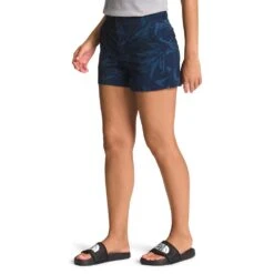 NORTH FACE Women's Never Stop Wearing Short - Summit Navy Tropical Paintbrush Print -QQ Styles NF0A7WS9 I7J model34