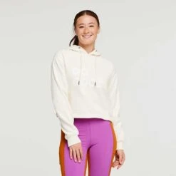 Cotopaxi Women's Do Good Organic Crop Pullover Hoodie - Bone -QQ Styles S23 W Do Good Organic Crop Sweatshirt Bone 1