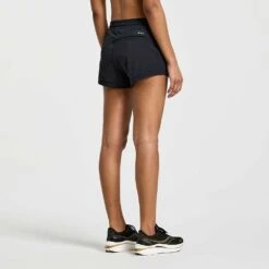 Saucony Women's Outpace 3" Running Short - Black -QQ Styles SAW800422 BK 4