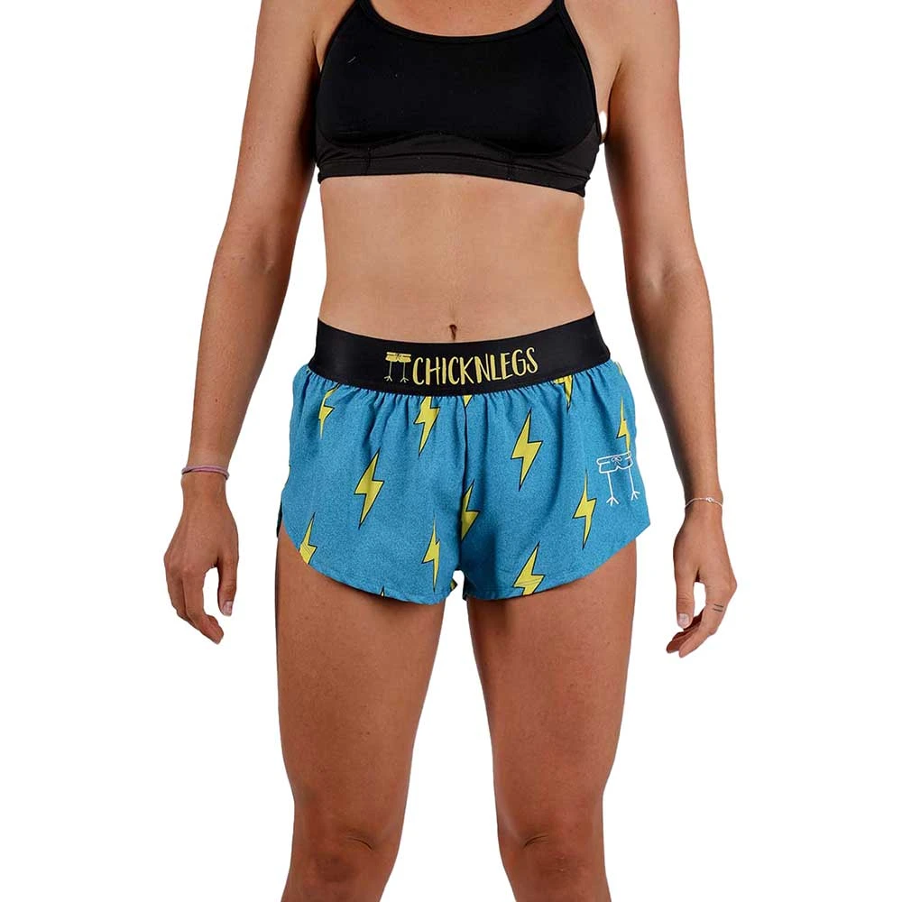 Women's Blue Bolts 1.5" Split Short - Blue Bolts 2 Women's Blue Bolts 1.5" Split Short - Blue Bolts - Image 2