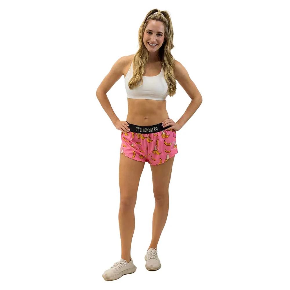Women's Pink Bananas 1.5" Split Short - Pink Bananas 4 Women's Pink Bananas 1.5" Split Short - Pink Bananas - Image 4