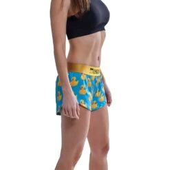 Women's Rubber Ducky 1.5" Split Short - Rubber Ducky 7 Women's Rubber Ducky 1.5" Split Short - Rubber Ducky -QQ Styles chicknlegs womens rubber ducky 1.5 inch split running shorts side