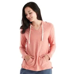 Women's Bamboo Slub Hoodie - Bright Clay