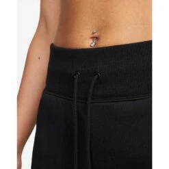 Nike Women's Fleece High Rise Pant Wide - Black -QQ Styles sportswear phoenix fleece womens high waisted wide leg sweatpants RZJZZH 2