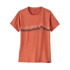 Patagonia Women's Capilene Cool Daily Graphic Shirt - Ridge Rise Stripe: Quartz Coral